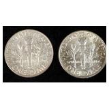 Roosevelt Dimes, Qty 50 In Sleeve, Pre-1964, Various Years