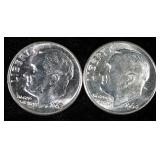 Roosevelt Dimes, Qty 50 In Sleeves, Pre-1964, Various Years