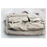 Antique Military Canvas Tent,  And Antique Military Canvas Tool Bag