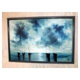 Original Vintage Raymond Klee Oil On Board Nautical Seascape, Professionally Framed, 26in X 38in