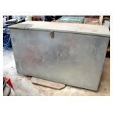 Galvanized Metal 3 Partition Feed Bunk With Lid,  34in x 57in x 23.5in 