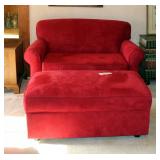 Upholstered Loveseat Sleeper Sofa, 32in X 50in X 34in, With Storage Ottoman, 18in X 40in X 26in, Con