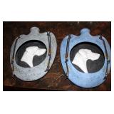 Pottery Weimaraner Shadow Vases, Qty 4, 10in X 8 in