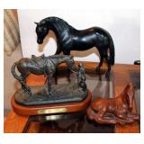 Montana Silversmiths First Love D1678 Horse And Girl Figurine 6in X 8.5in, Red Mill Carved Foal, And