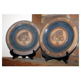 Gaitway Classic 2002 Stoneware Plate Trophies, Qty 2, 11.5in Diameter, Includes Plate Stands
