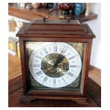 Cuckoo Clock Manufacturing Linden Triple Chime Mantle Clock With Key, Made In Germany, 12in x 9.5in 