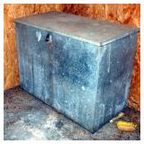 Galvanized Metal Feed Storage Chest With Hinged Lid, 36in X 45in X 24in