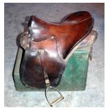 Vintage  Genuine Buena Vista Endurance/Trail Saddle With Iron Stirrups, 18in Seat