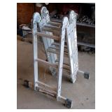 Aluminum Convertible Ladder, Fully Extended Measures 12ft In Length