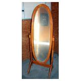 Freestanding Wood Dressing Mirror, 60in x 25in x 19in