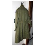 Vintage Military Korean War Era Trench Coat With Scarf