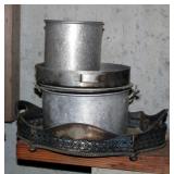 Mar-Crest Stoneware Cookie Jar, Vintage Metal Plates, Small Pot, Vintage Coffee Pot, Serving Tray, A