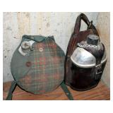 Vintage Military Style Canteen With Pouches, Qty 2