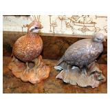 Vintage Ceramic MCM Holland Mold Hand Painted Quail Figurines, Qty 4, One Is Broken, Measure 7.5in T