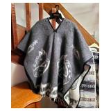 Poncho Assortment, Including Woven Saddle Blanket Poncho, Wool Reversible Horse Poncho, And Traditio