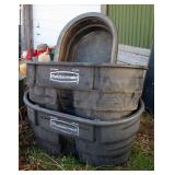 Rubbermaid 100 Gallon Stock Tanks Qty 2, And 40 Gallon Stock Tank