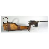Waffenfabrik Mauser 1896 "Broomhandle" 7.63 Cal Pistol SN# 120632, With Wood Holster That Converts P