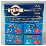 PPU 7.62 Tokarev Ammo, Approx 250 Rds, Local Pickup Only