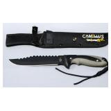 Tac Assault Fixed Blade Knife With Single Serrated Edge, 7" Blade, In Camillus Nylon Sheath