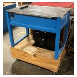 PAC Semiautomatic Table Top Strapping Machine, Model PSm1412-IC3A, On A Rolling Base