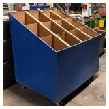 Rolling Wood Material Cart With Cubbies, 49.25" x 50.5" x 37.5"