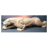 Stalking Panther Table Lamp With Red Bulb, Bulb Makes Eyes Shine Red, Powers On