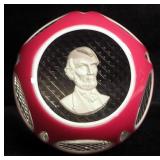 Abraham Lincoln Crystal Sulphide Paperweight