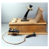 Antique Western Electric Wall Mounted Telephone, Earpiece Missing Cap