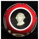 George Washington Crystal Sulphide Paperweight