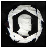 John F. Kennedy Baccarat Crystal Sulphide Paperweight
