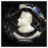 Abraham Lincoln And Ulysses S. Grant Baccarat Crystal Sulphide Paperweights