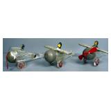 Airplane And Blimp Glass Candy Containers, Qty 5