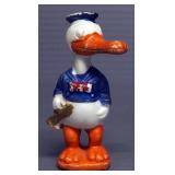 Vintage Disney Donald Duck (Long Beak) And Pluto Bisque Figurines, Marked Japan