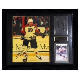 Eric Lindros Philadelphia Flyers Autographed Photo with Player Card On Plaque