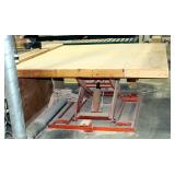 Presto Hydraulic Lift Table, 42" x 50", With Wood Table Top Attached