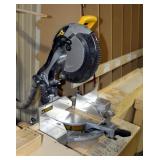DeWalt 12" Compound Miter Saw Model DW715, On Wood Stand, 31.5" x 24" x 23"