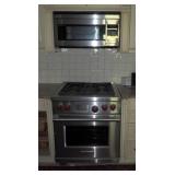 Wolf 4 Burner Gas Range With Oven, 36" x 30" x 30", And Sharp Microwave Oven Model R-1874