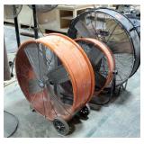 Industrial Style Shop Fan, Qty 3, All Power On