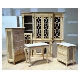 Salesman Sample Size Furniture, Including China Hutch, 5 Drawer Chest Of Drawers, 2 Drawer End Table