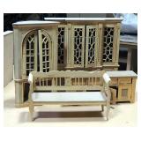 Salesman Sample Size Furniture, Including China Hutch, Corner Cabinet, Buffet And Bench