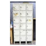Metal 6 Tier Lockers, Qty 3, 78" X 12" X 18"