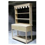Solid Wood Unfinished 2 Drawer Hutch, Bottom 37" X 48.75" X 20.5", Top 44" X 49.75"