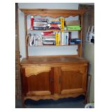 Solid Wood, 2 Door Cabinet, With Upper Hutch, Not Original To Piece, 79.5" x 55" x 21"