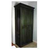 Solid Wood Painted 2 Door Pantry With Hinged Pullout Organizer, 96" x 51" x 28"