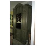 Painted Solid Wood Wine Cabinet, With Storage, 108" x 60" x 26"
