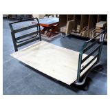 Heavy Duty Steel Framed Ware House Cart With Hand Rails, 37" x 32" x 62"