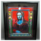 Peter Max (German-American, 1937 - ), "Mona Lisa", Limited Edition Serigraph #33, 1991, Signed Frame