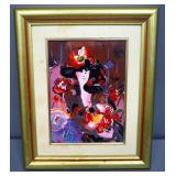 Peter Max (German-American, 1937 - ), "Brown Lady", Limited Edition Porcelain Plaque, Framed 13.5" x