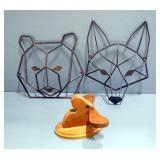 Wolf And Bear Metal Art Decor And Moose Wall Decor