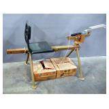 Seated Trap Thrower And Clay Pigeons, Approx Qty 135